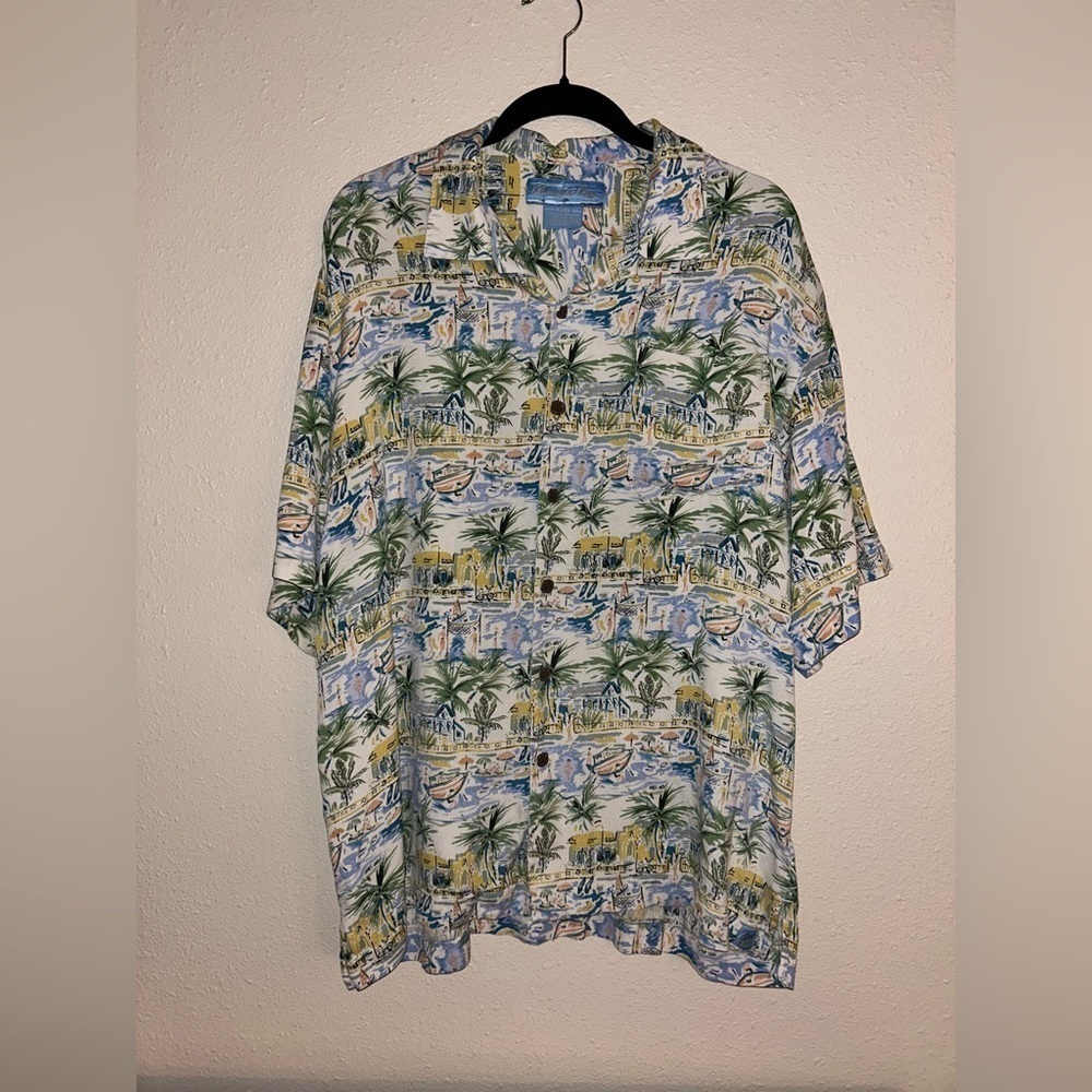 Bermuda‎ Bay 100% Silk Hawaiian Shirt - Size XL